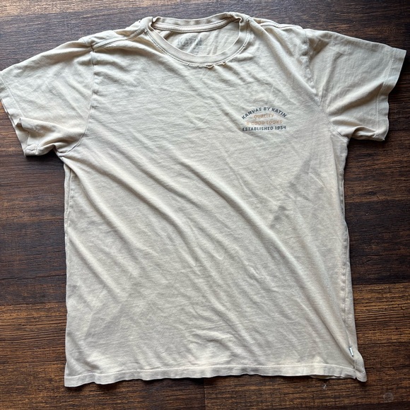 Men's Katin T-Shirt White Beige Logo M Huckberry Surf Beach Kanvas DISTRESSED - Picture 2 of 16